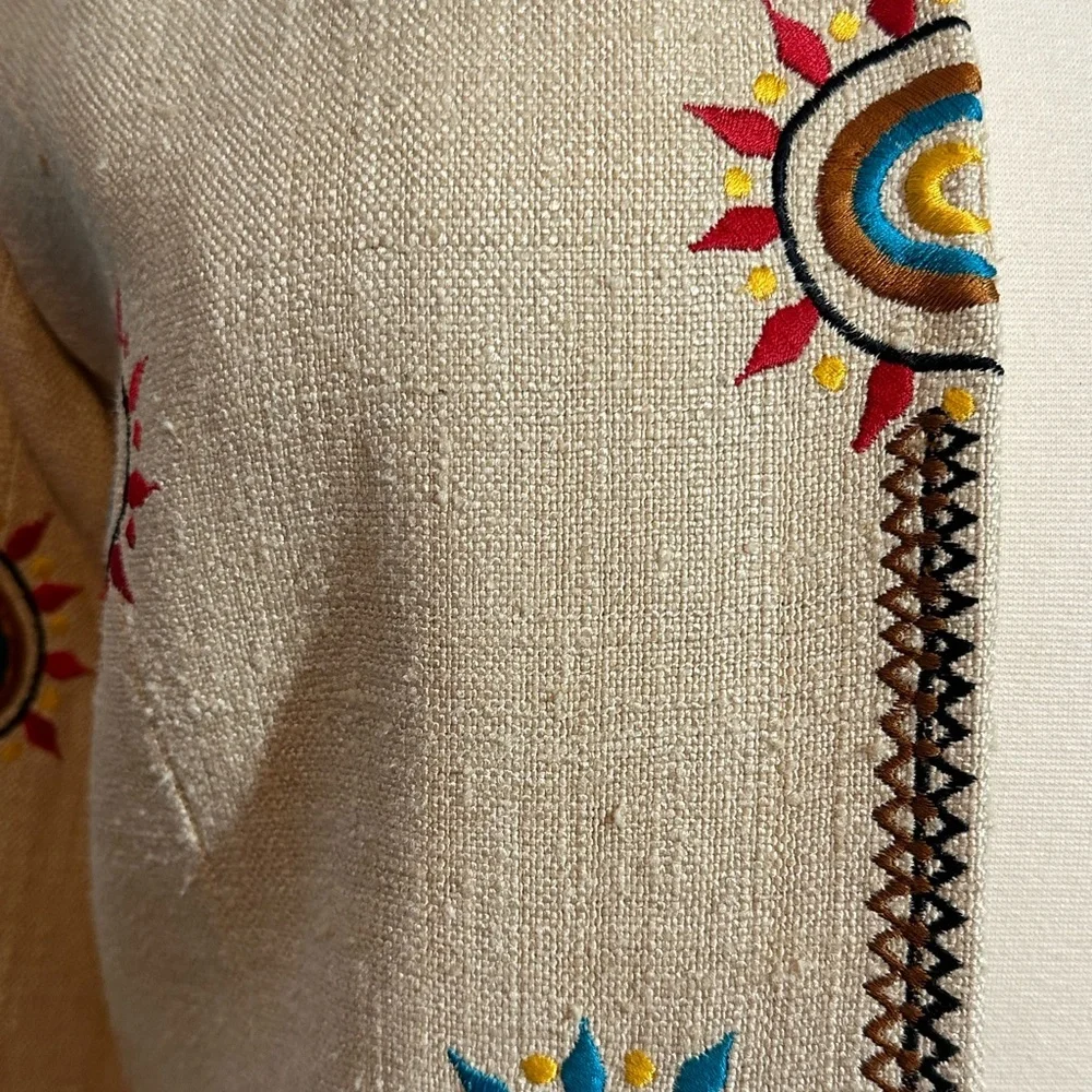 Stunning 100% silk Vintage Unique  Embroidered Cream blazer - Picture 5 of 15